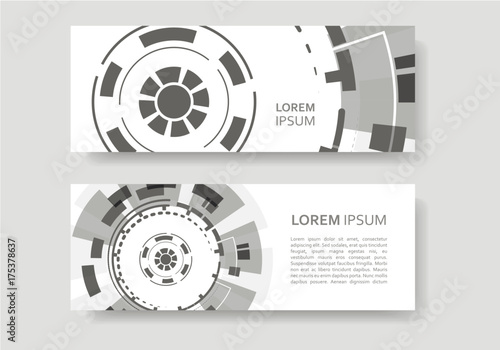 Brochure with abstract round background. Technology and industry design