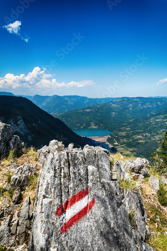 Dam Perucac on a Drina river. Hydroelectric 