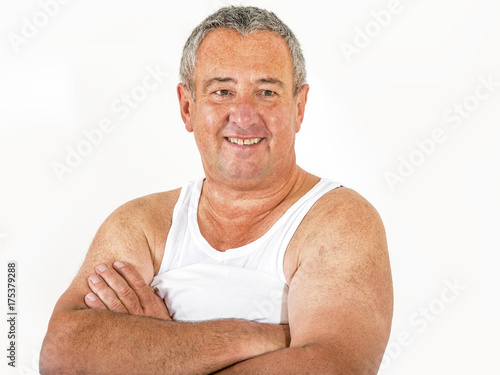 Man Sitting in bed photo