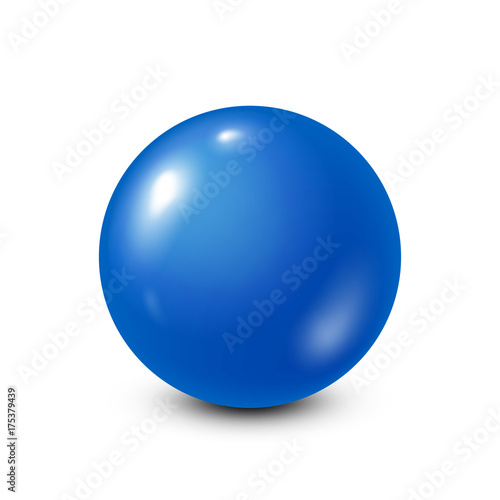Blue lottery, billiard,pool ball. Snooker. White background. Vector illustration.