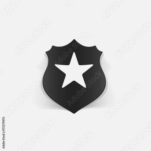 realistic design element. police badge