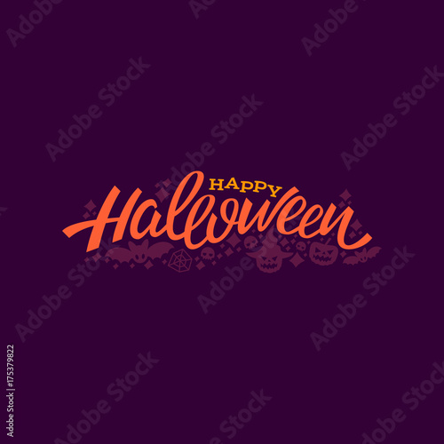 Happy halloween logo. lettering logotype design. Greeting vector illustration.