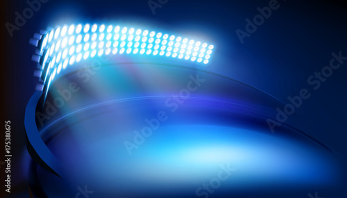 Illuminated stadium. Vector illustration.