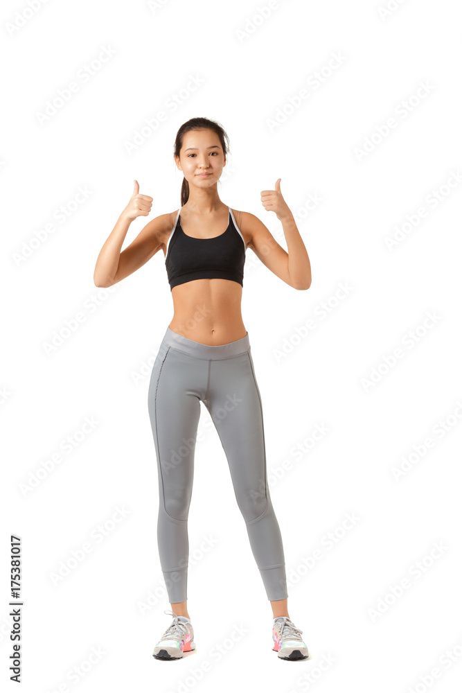 Woman with hand show with blank sign Woman with hand show with blank sign