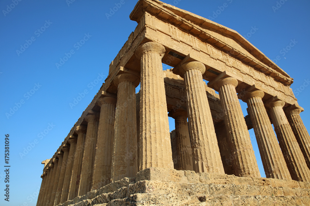 Temple of Concord at Valley of Temples in Agrigento. Sicily