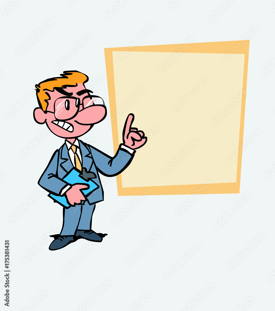 White businessman with glasses decided, somewhat angry. Is showing, as in a presentation, the data you want. White businessman with glasses decided, somewhat angry. Is showing, as in a presentation, the data you want.
