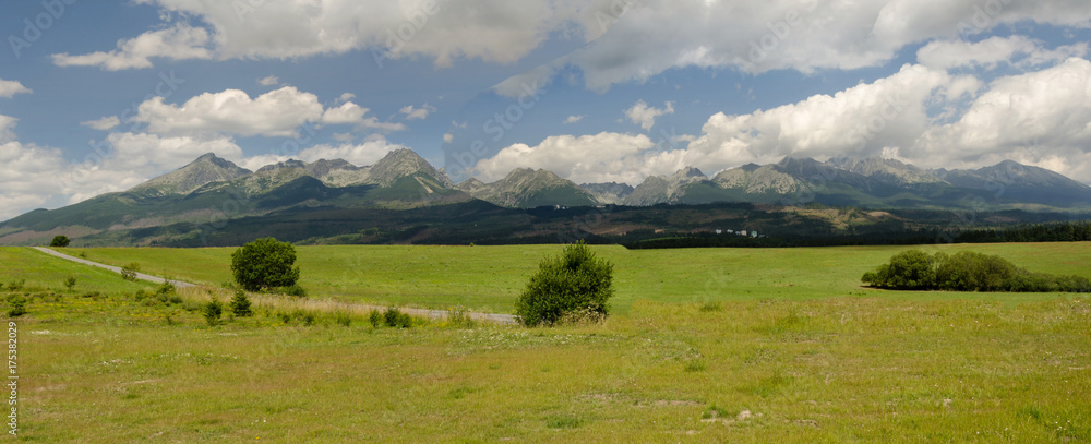 Wide panorama of High Tatras, Slovakia
