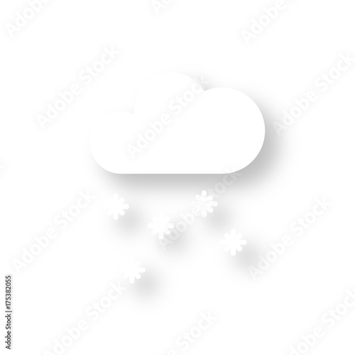 Icon mit Schatten - Wolke schneit