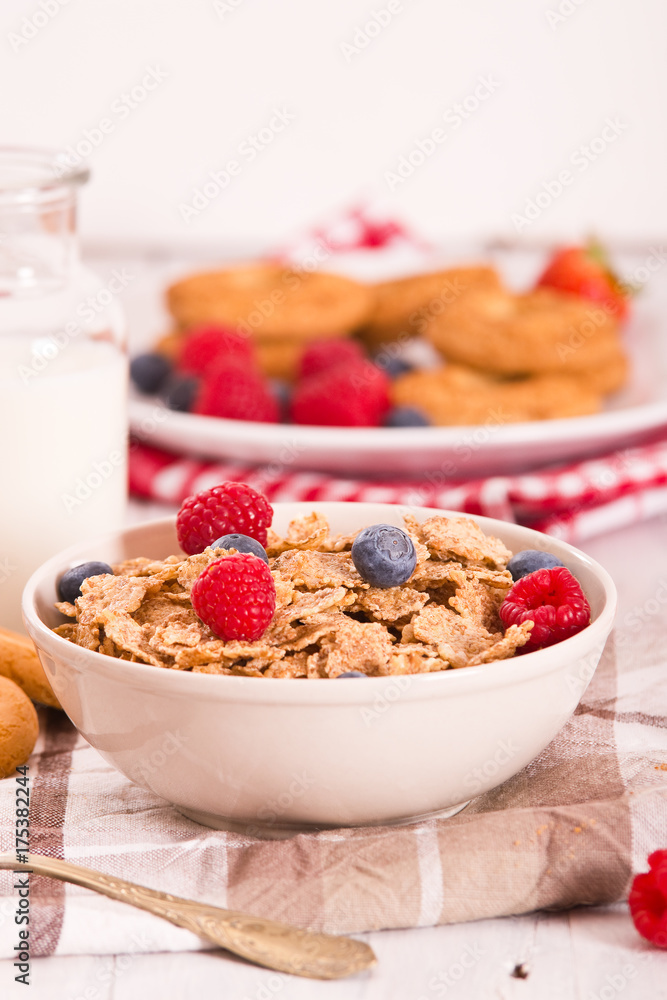 Breakfast with wholegrain cereals. Breakfast with wholegrain cereals.