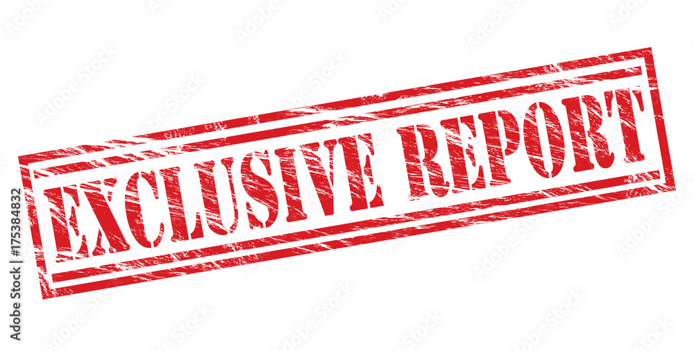 exclusive report red stamp on white background exclusive report red stamp on white background