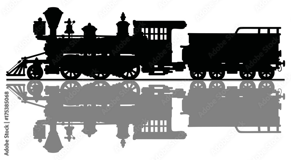 Fototapeta Vintage american steam locomotive