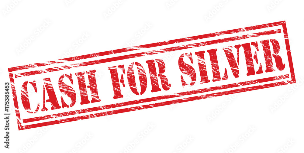cash for silver red stamp on white background cash for silver red stamp on white background