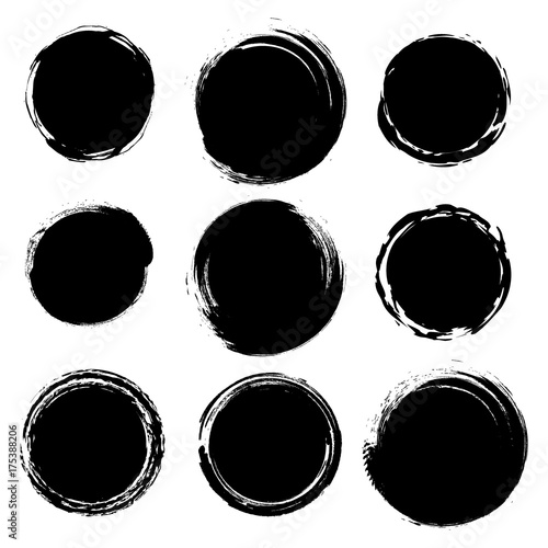 Grunge shapes, set, black isolated on white background, vector illustration.