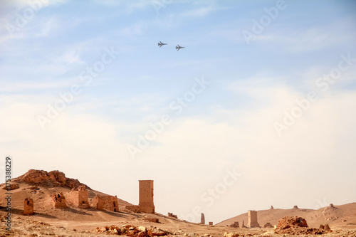 The Syrian Air Force monitors Palmyra. photo