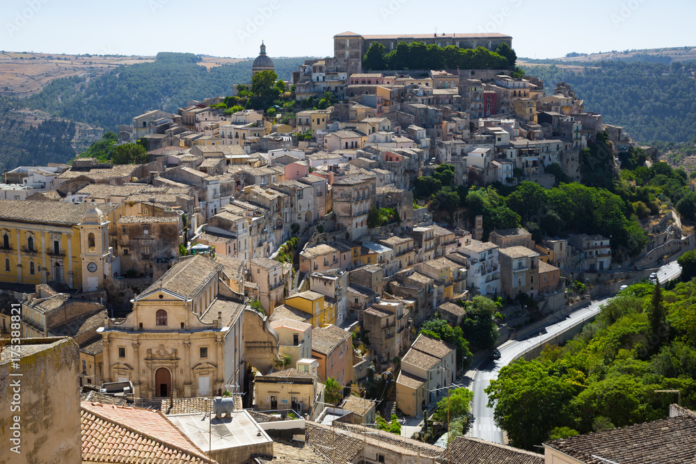 Ragusa (Sicily, Italy) - Landscape of the ancient centre of Ibla and church Anime Sante del Purgatorio