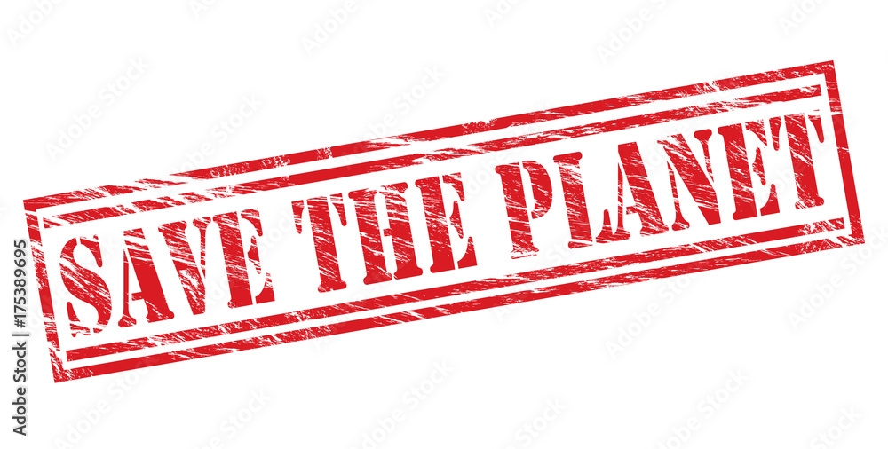 save the planet red stamp on white background save the planet red stamp on white background