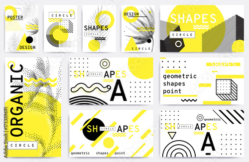 Colorful trend Neo Memphis geometric pattern