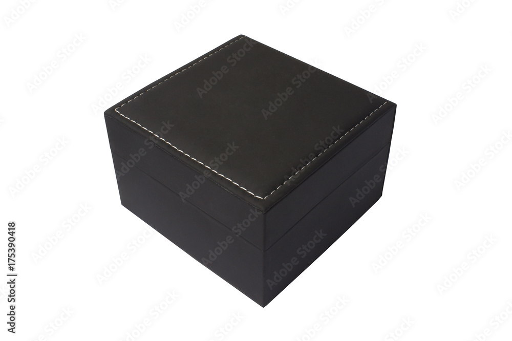 Gift box. Black clock box on a white background. Isolate
