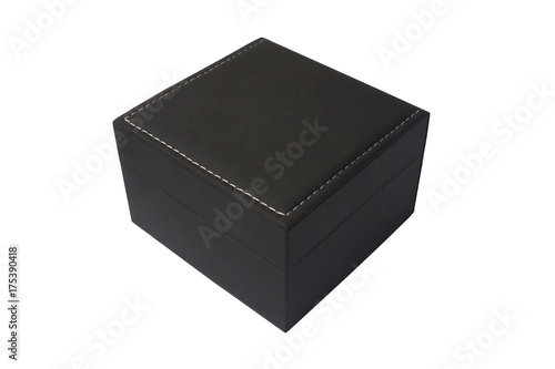 Gift box. Black clock box on a white background. Isolate
