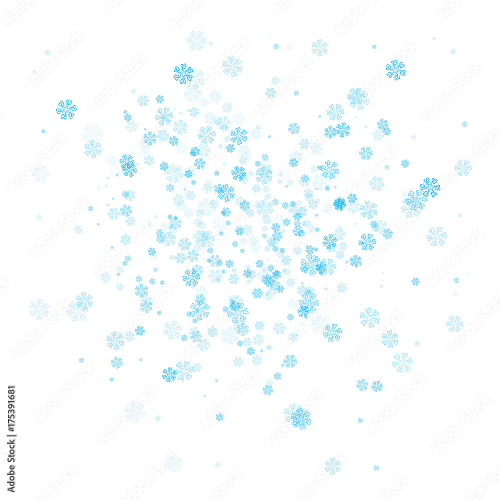 winter background with Blue snowflakes