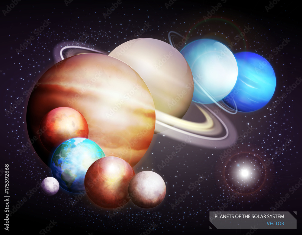 Naklejka premium Planets of the solar system. Vector illustration