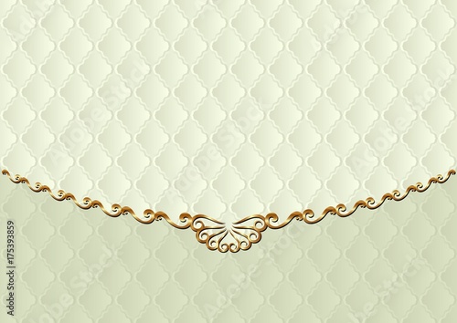 decorative background with golden ornaments and vintage pattern