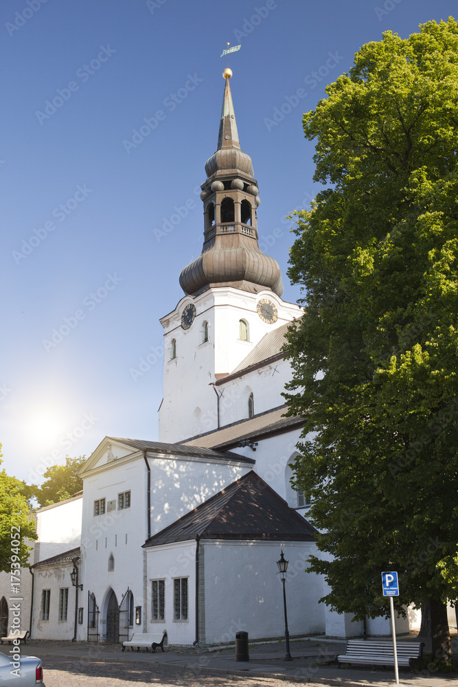 View of St Mary Cathedral (Dome Church) on Toompea Hill in old Tallinn, Estonia..