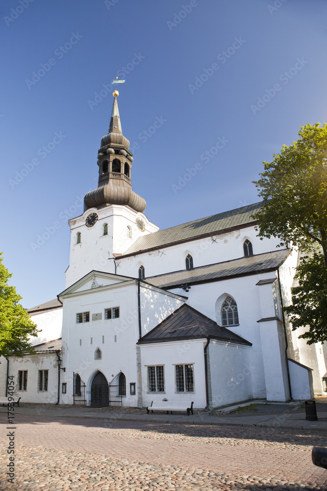 View of St Mary Cathedral (Dome Church) on Toompea Hill in old Tallinn, Estonia..