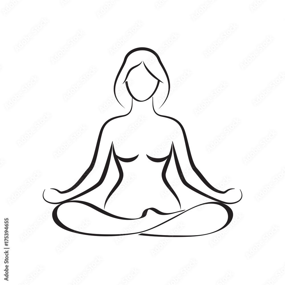 Vector illustration of elegant woman in yoga pose silhouette Vector illustration of elegant woman in yoga pose silhouette