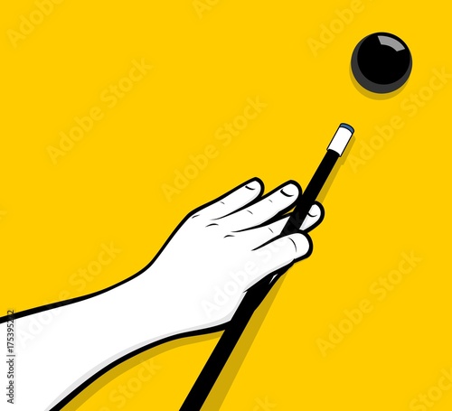 Man hand playing pool game