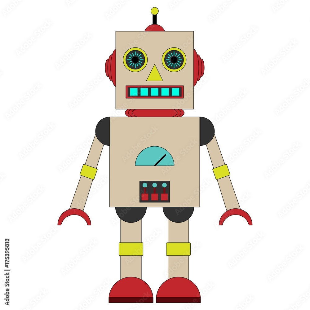 Vector illustration of a toy Robot