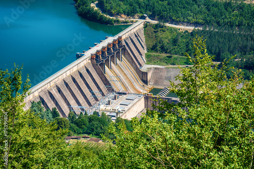 Dam Perucac on a Drina river. Hydroelectric