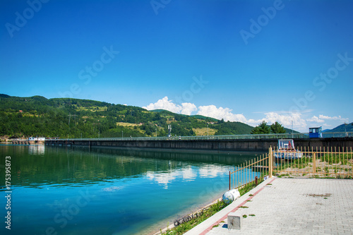 Dam Perucac on a Drina river. Hydroelectric