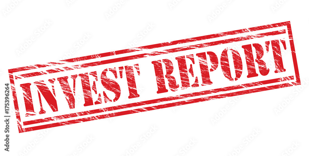 invest report red stamp on white background invest report red stamp on white background