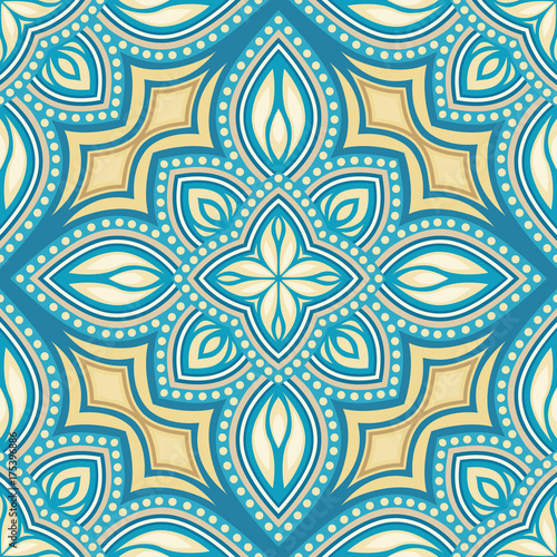 Seamless pattern of elements in Oriental style. Floral motifs.