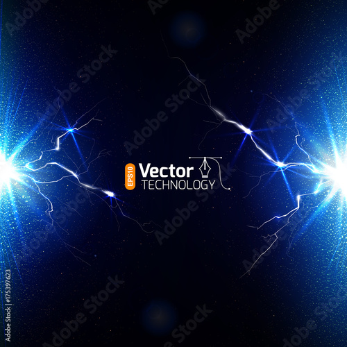 The discharge of electricity from the lightning and sparks