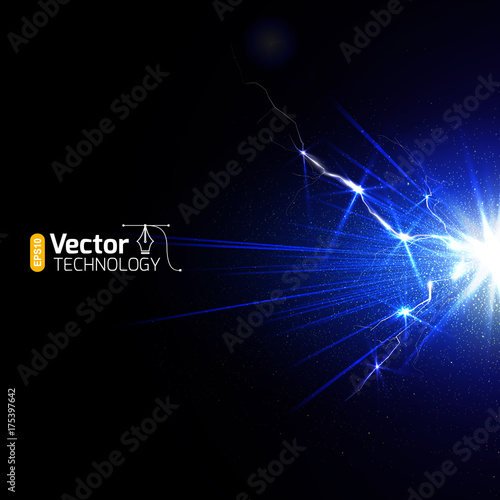 The discharge of electricity from the lightning and sparks