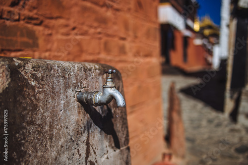 Tap water in the Tashilhunpo Monastery, Shigatse,Tibet photo