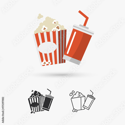 popcorn and drink icon