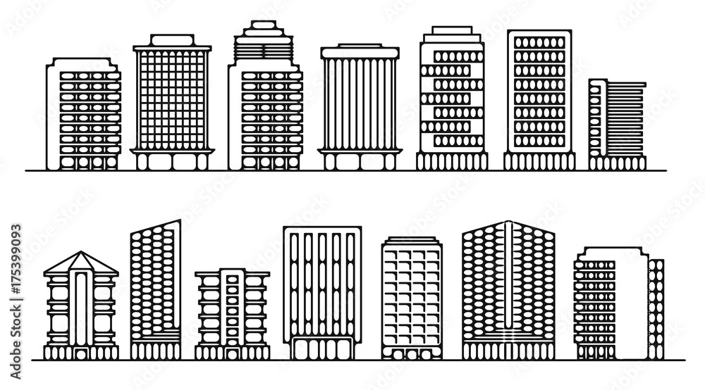 set of buildings for office