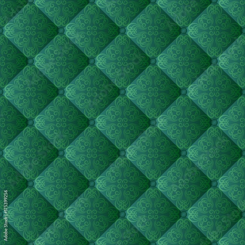 quilted fabric with vintage ornaments, seamless pattern