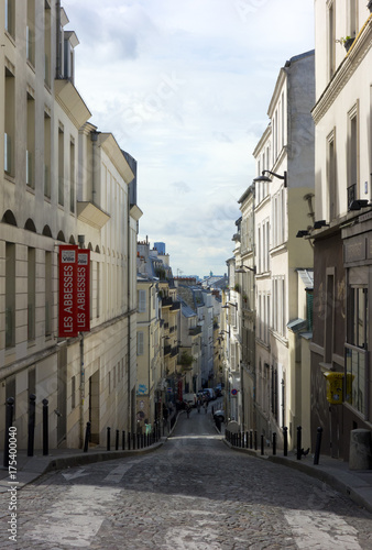 View of Rue de Trois Freres  Montmarte  Paris  France  2017.