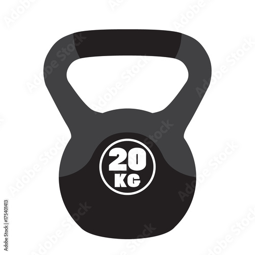 Kettlebell. Sport equipment for bodybuilding. Cartoon flat style. Vector illustration