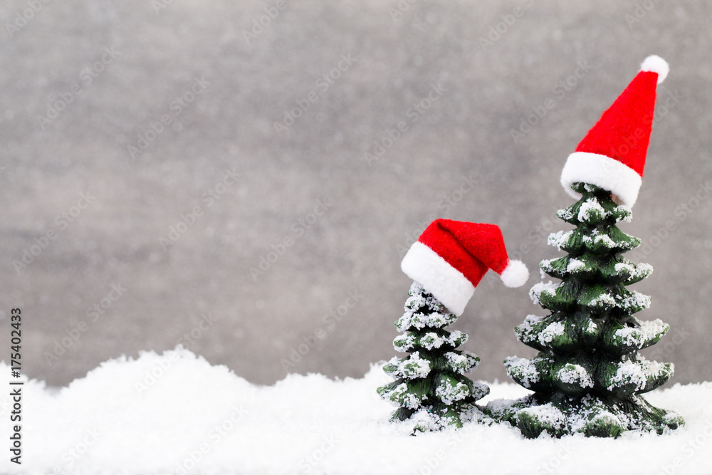 Christmas star and santa hat. Greeting card. Christmas star and santa hat. Greeting card.