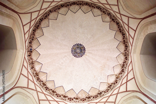 Main dome ceiling of Ranakpur Jain temple, Rajasthan, India photo