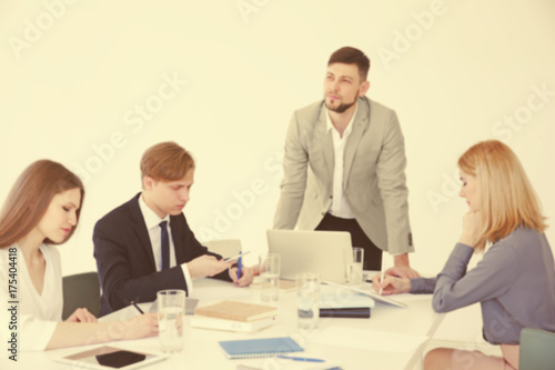 Business trainer giving pre...