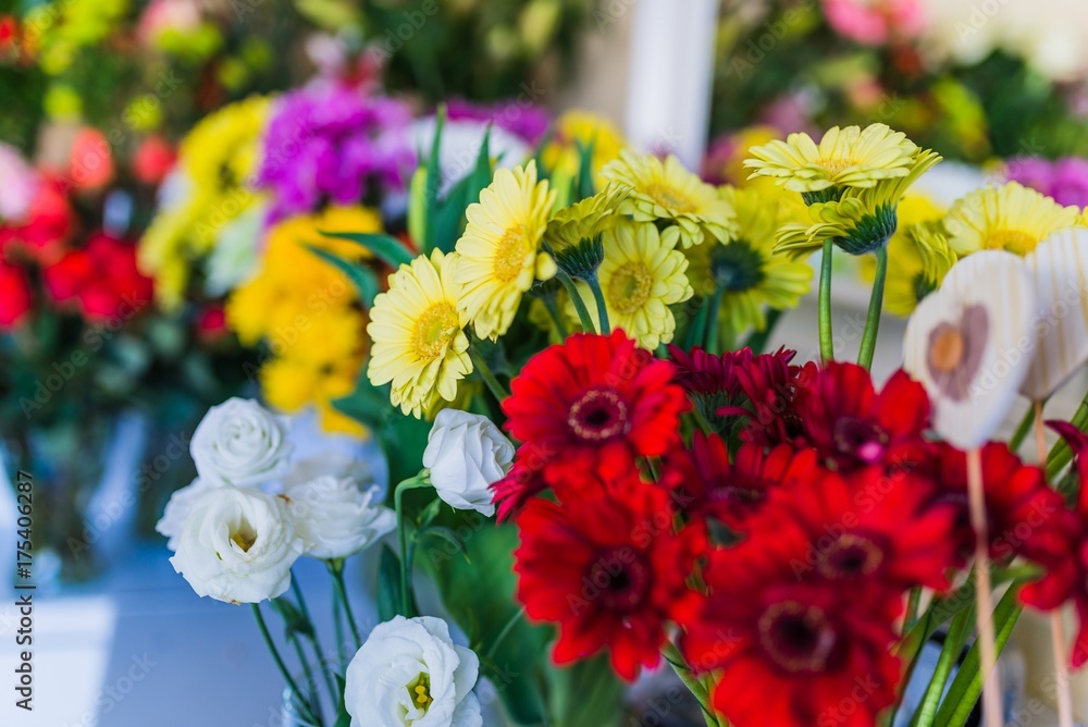 Beautiful red and yellow gerbera daisies Beautiful red and yellow gerbera daisies