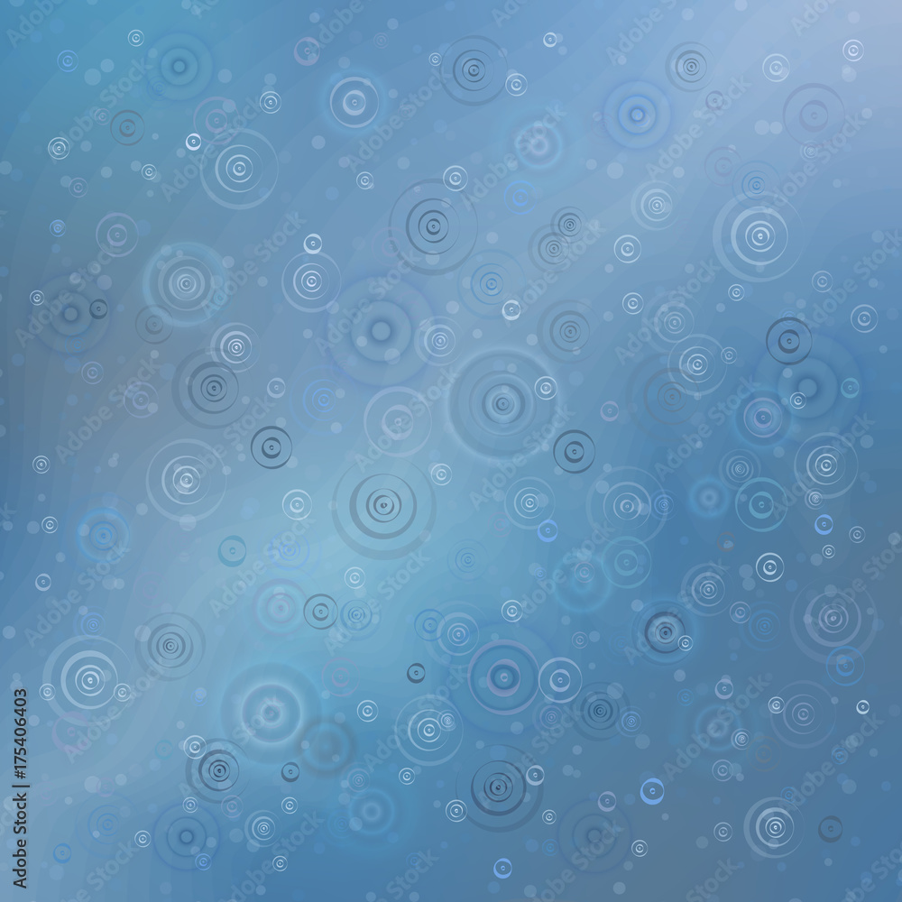 Raindrops. Circles against the rain. Vector illustration background