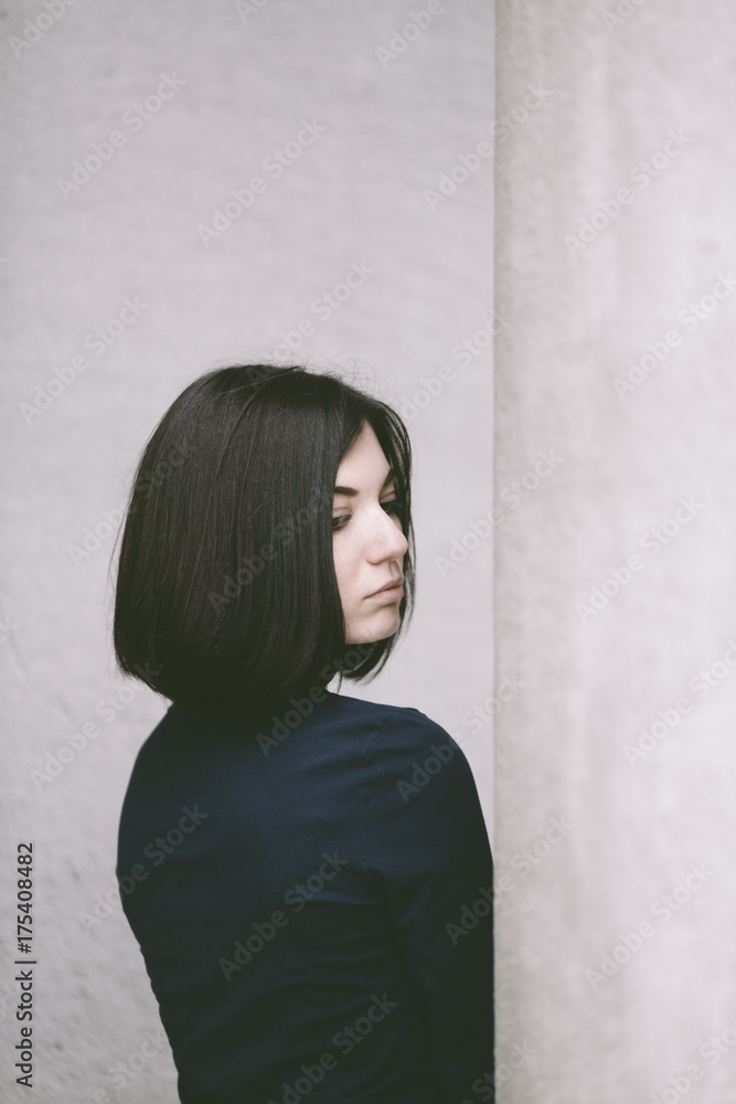 portrait of real young woman . portrait of real young woman .