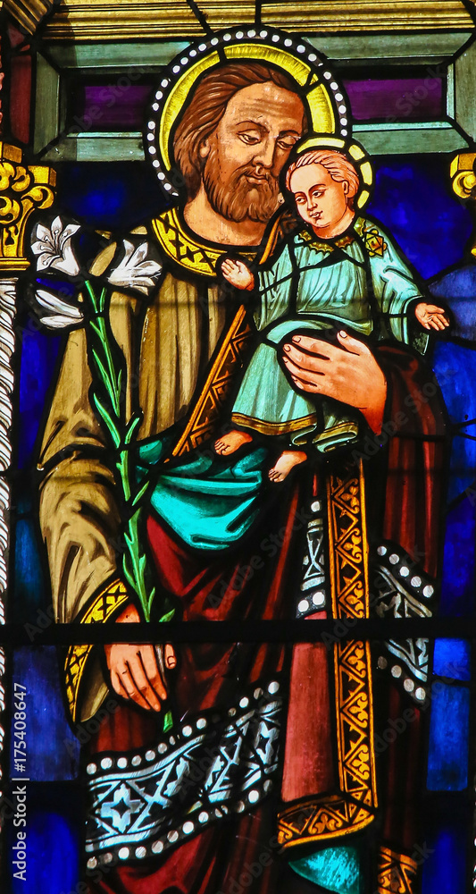 Stained Glass - Joseph and the Child Jesus